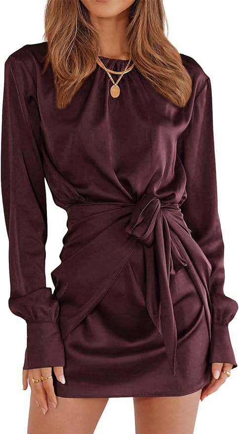 Long Sleeve Satin Dress Discounts and Cashback