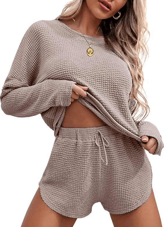 Ekouaer Womens Waffle Knit Pajama Sets Discounts and Cashback