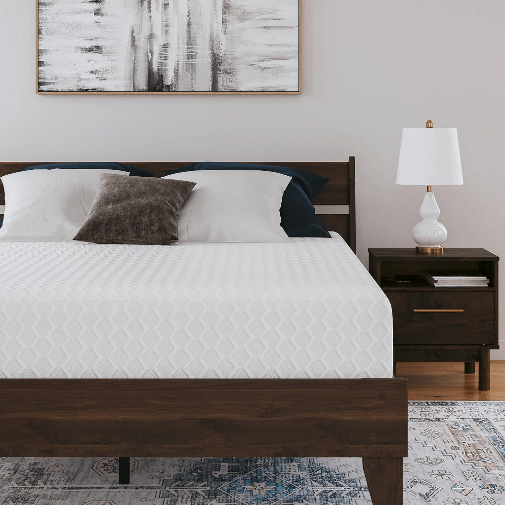 Signature Design by Ashley King Size Chime 10 Inch Medium Firm Memory Foam Mattress  Discounts and Cashback