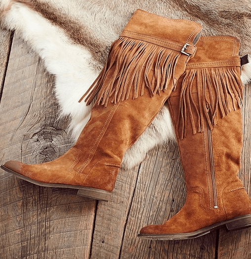 IMAGE 14 RUSTIC FRINGED BOOTS - Monetha