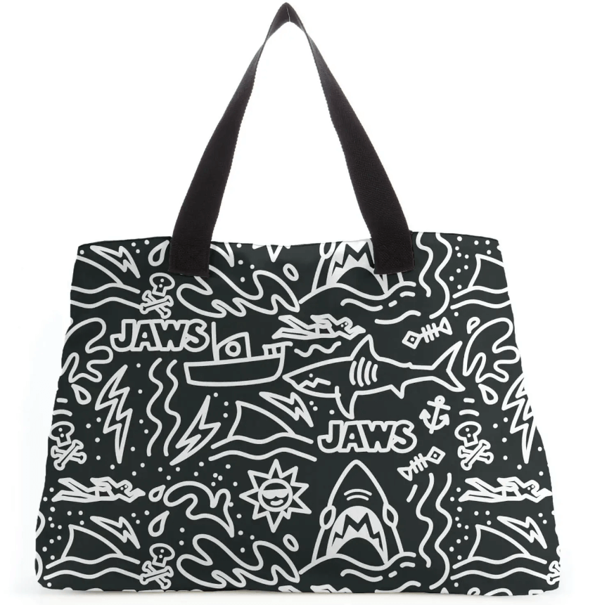 Jaws Black Doodle Tote Bag  Discounts and Cashback