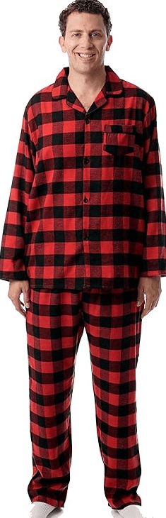 Men’s Plaid Button Front Flannel Pajamas Set by #followme Discounts and Cashback