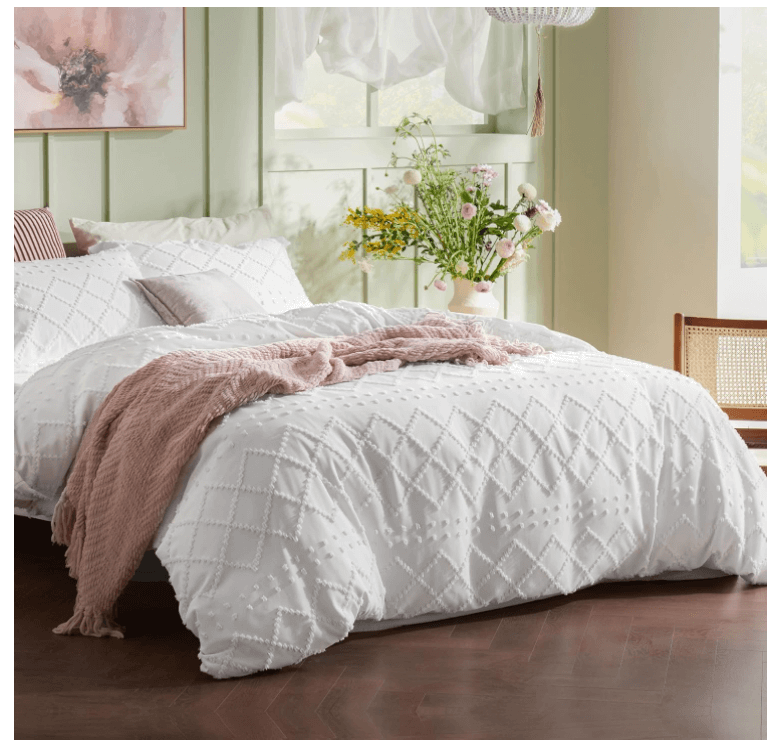 Bedsure Boho Duvet Cover Queen - Boho Bedding, Tufted Queen Duvet Cover for All Seasons Discounts and Cashback