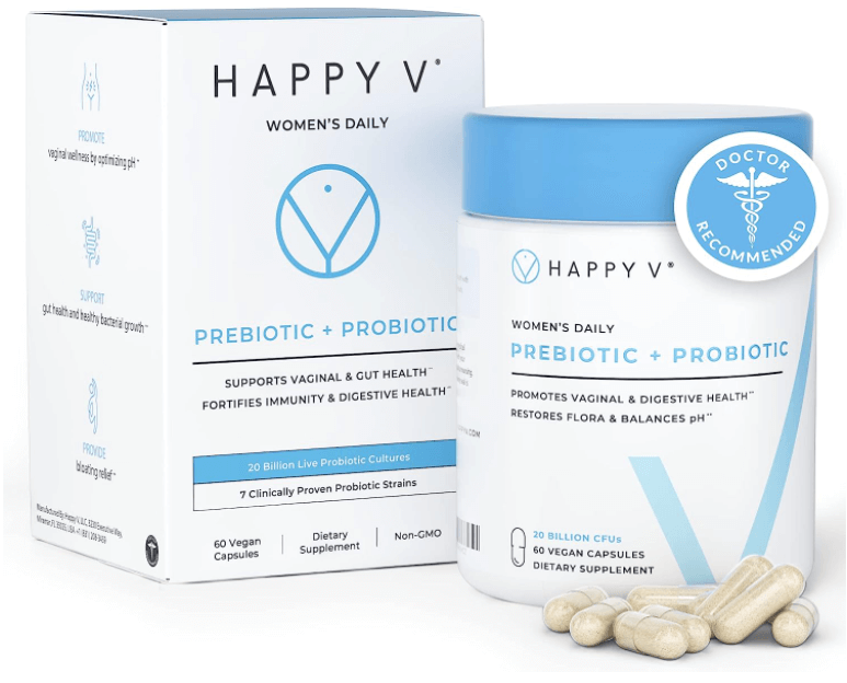 Happy V Dr. Formulated Vaginal Probiotics for Women, Clinically Proven Probiotic for Vaginal Health & pH Balance Complex Discounts and Cashback