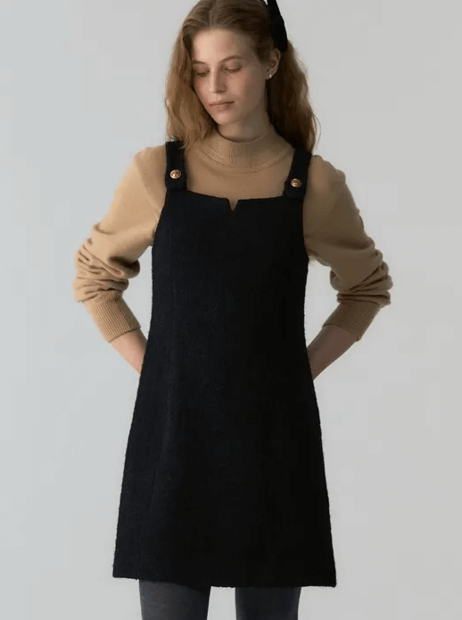 Depound Button Sleeveless Dress - Black Discounts and Cashback