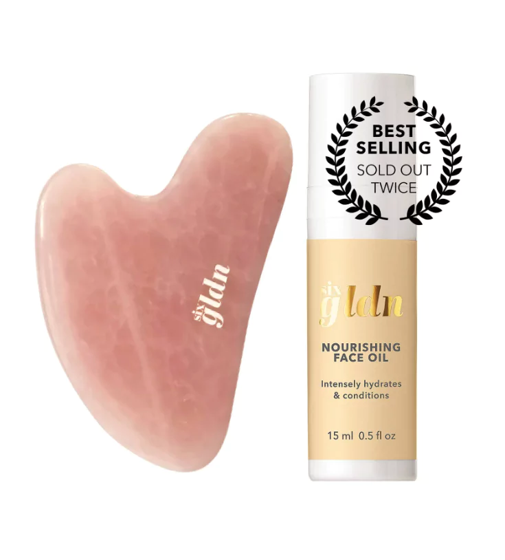 Six Gldn Gua Sha Rose Quartz Facial Tool & Nourishing Face Oil Discounts and Cashback