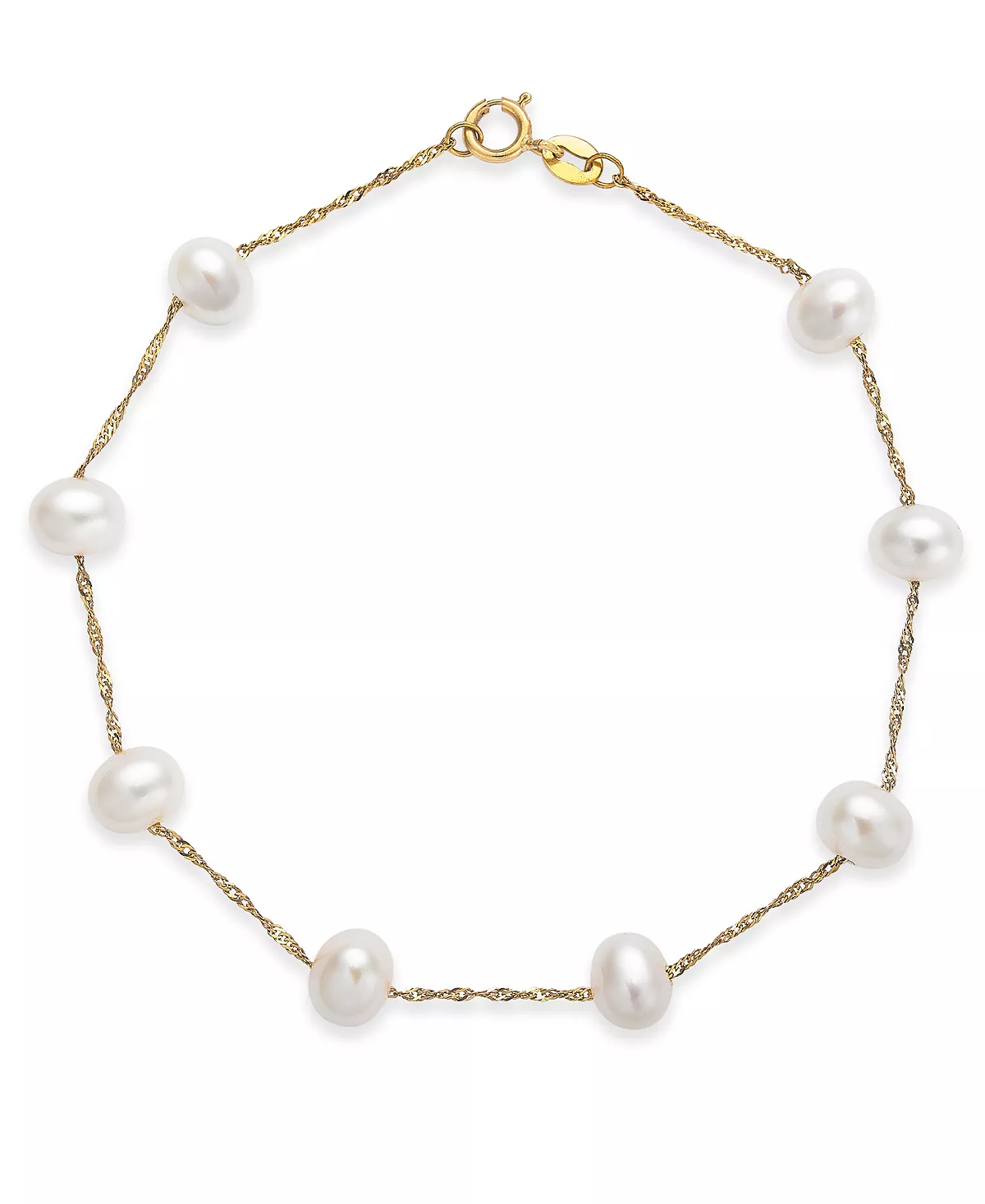 EFFY® Cultured Freshwater Pearl Station Bracelet (5-1/2-6mm) in 14k Gold Discounts and Cashback