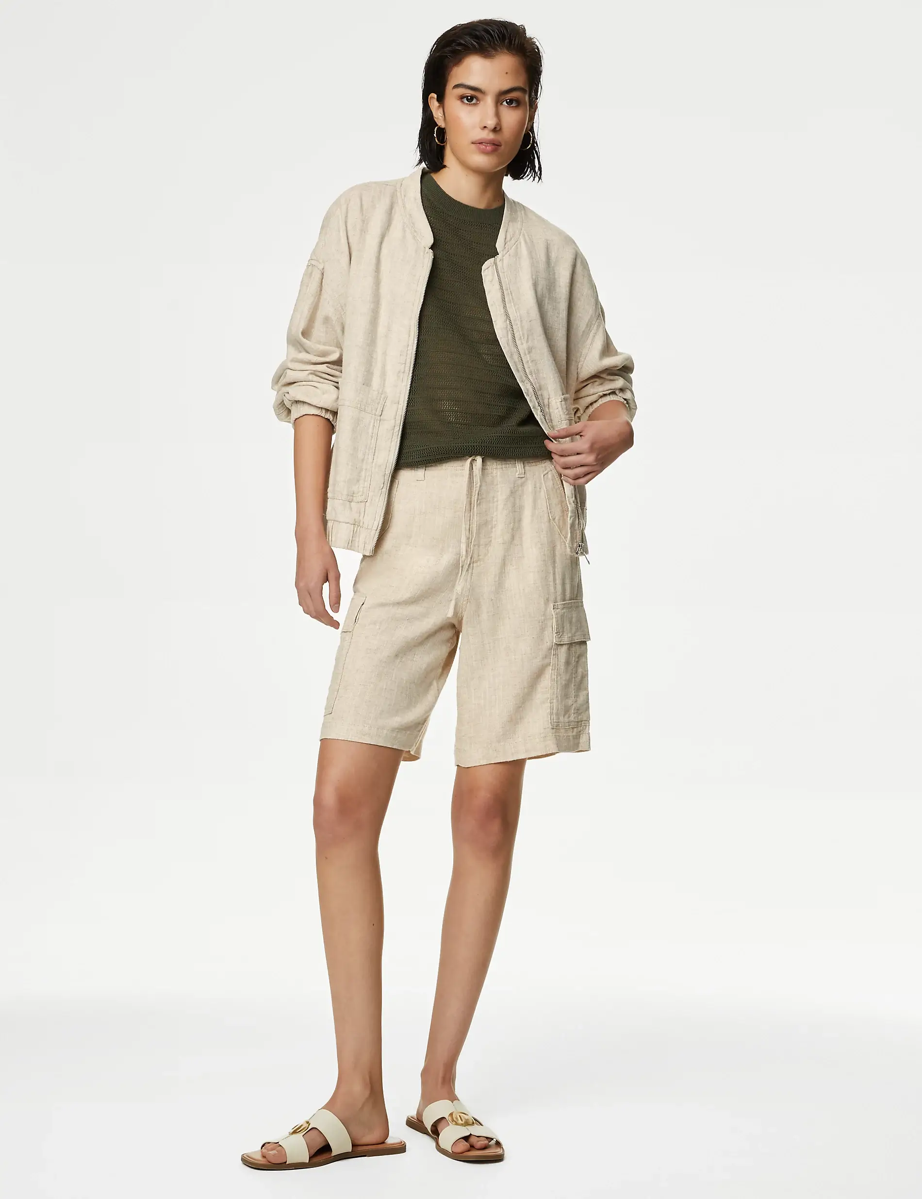 M&S Collection Linen Rich Bomber Jacket Discounts and Cashback