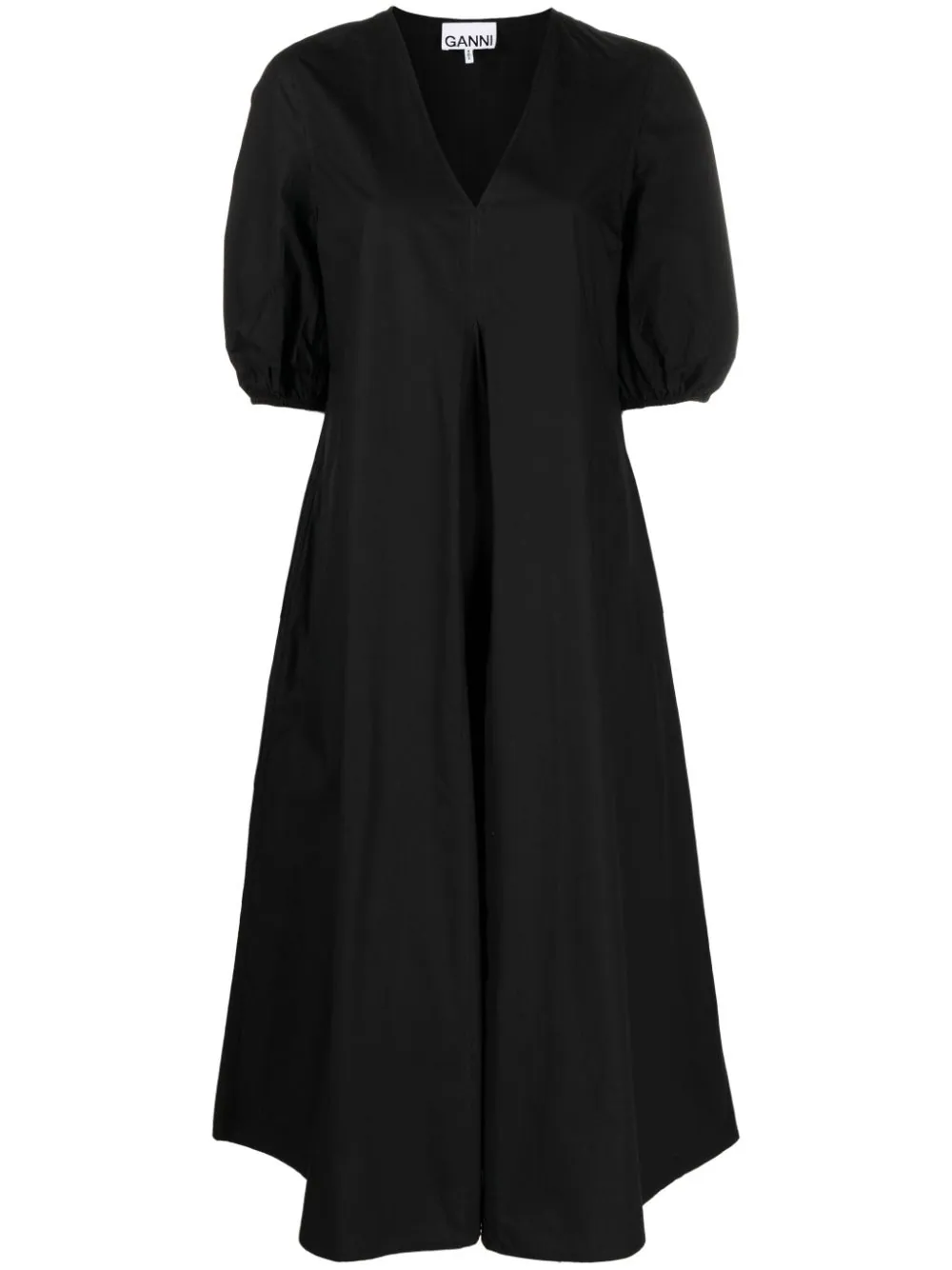 Ganni V-neck Poplin Maxi Dress Discounts and Cashback