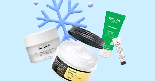 a group of winter skincare products